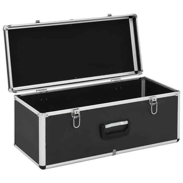 vidaXL opbevaringskasser, 2 stk., sort, aluminium
