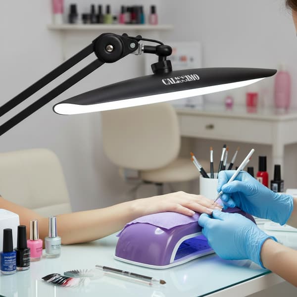 Kosmetiklampe til eyelash extensions behandlinger, LED, skruelåg, sort