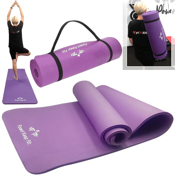 Yogamåtte 1,5 cm lilla 190x63 cm