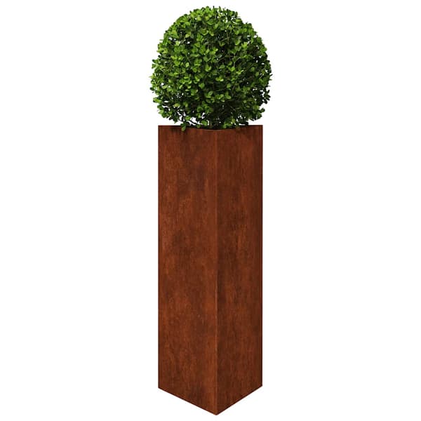 vidaXL Trädgårdskrukor 2 st triangulära 30x26x75 cm cortenstål