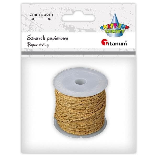 Papirsnor 2mm 10m brun-guld