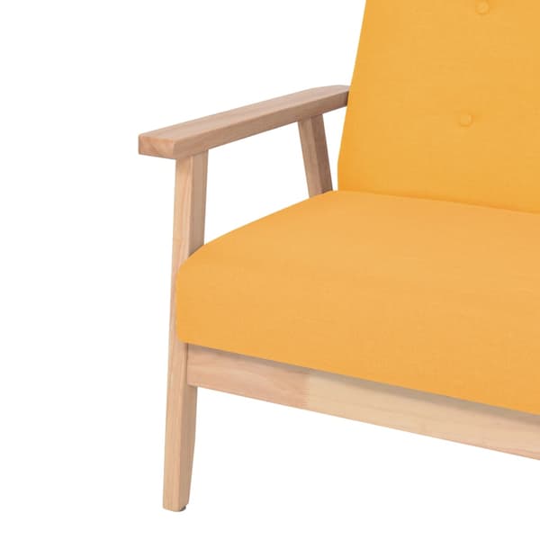 vidaXL 2-sits klädd soffa, gul
