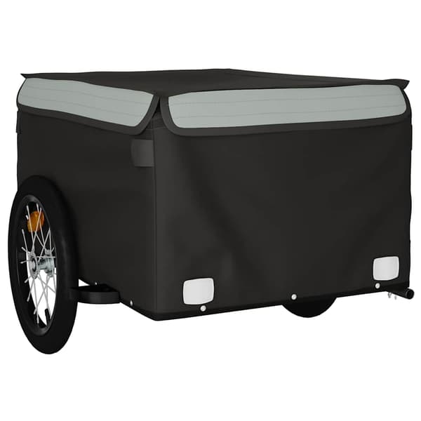 vidaXL cykelanhænger, sort og grå, 45 kg, jern