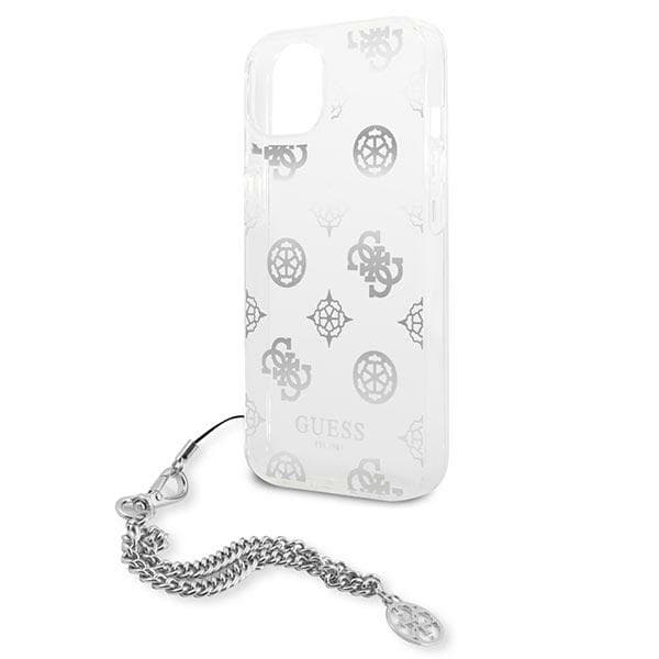 Guess Peony Chain Collection-skal till iPhone 13 mini, silver/silver
