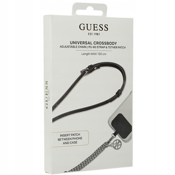 Guess 4G Kæderem Universal Telefonrem, Sort