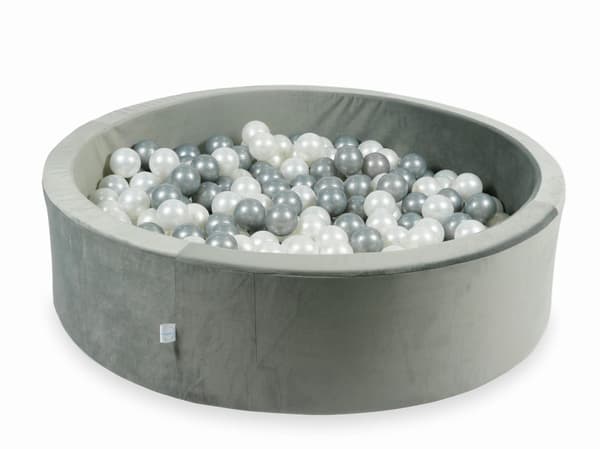 Torr bollhav 400 bitar 110x30 Sammetsgrå: pärlfärgad, silver