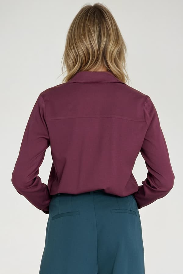 Blus med dolda veck - plommon 36