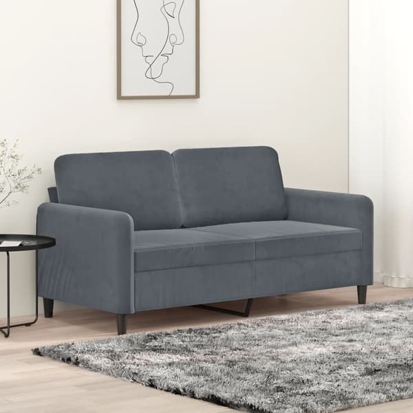 vidaXL 2-sitssoffa mörkgrå 140 cm klädd i sammet
