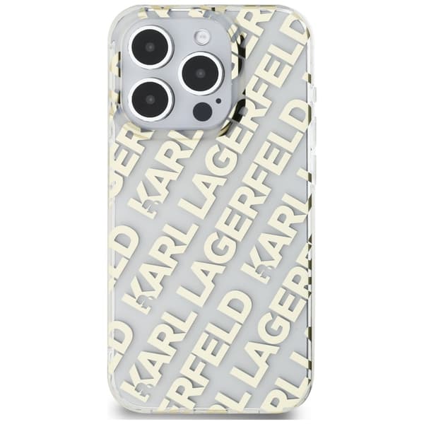 Karl Lagerfeld IML Fullover Logo-cover til iPhone 15 Pro, guld