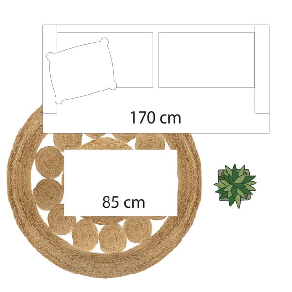 Pyöreä pitsi-juuttimatto 120 cm