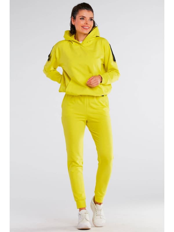 Bomuldsjoggingbukser med lommer, gul L/XL