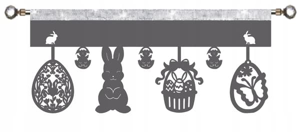 Kuvertgardin lambrequin EASTER GLAMOUR 90x40