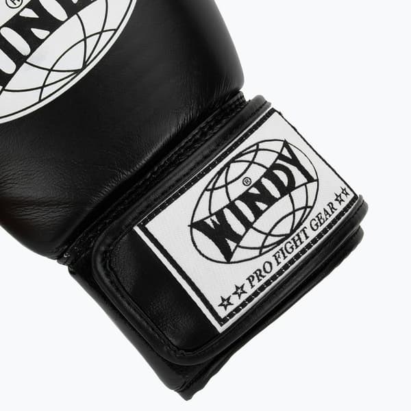 Windy Classic boksehandsker i ægte læder, sorte, 10 oz