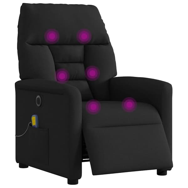 vidaXL elektrisk massagestol med lænefunktion sort stof