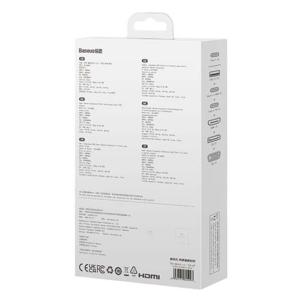 8in1 HUB-sovitin HDMI DisplayPort VGA USB-A USB-C - harmaa