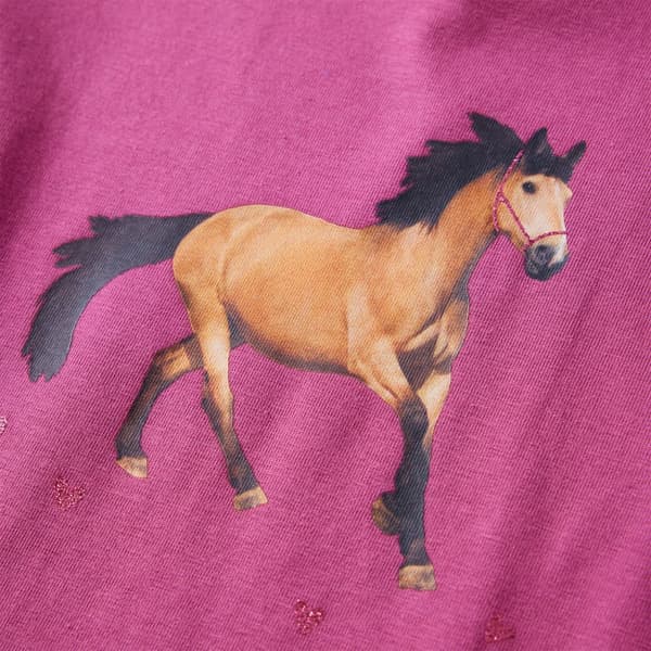 Barn långärmad T-shirt, hallon, 116