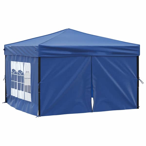 vidaXL foldbart festtelt med sider blå 3x3 m