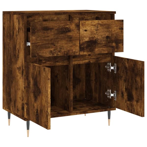 vidaXL kommode, røget eg, 60x35x70 cm, træbaseret materiale