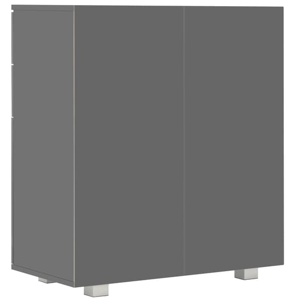 vidaXL højglans grå kommode 71 x 35 x 76 cm spånplade
