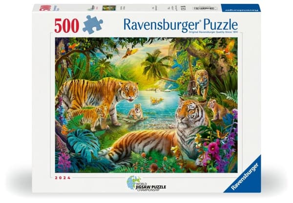 2D-palapeli: Tiikeriperhe 500 palaa