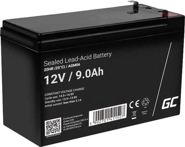 Greencell AGM 12V 9Ah akku