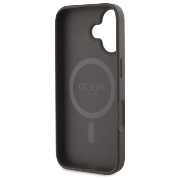 Guess 4G Ring Classic Logo MagSafe-etui til iPhone 16, brun