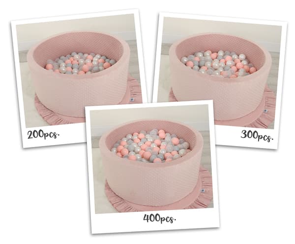 Minky torrpool H-40 cm med 200 bollar - smutsrosa