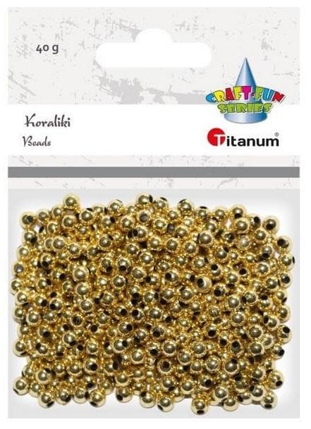 Plastikperler 40g guld