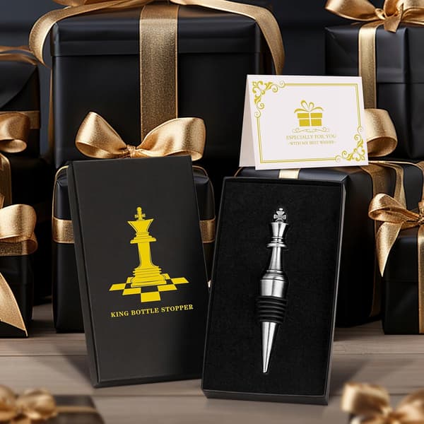 Chess King Vinpropp, Mörk Silver, Perfekt Gåva