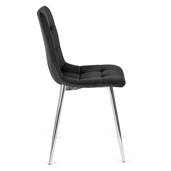 CESAR Polstret Spisebordsstol Sort Velour Moderne Loft