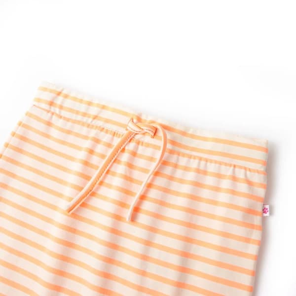 Rak randig barnkjol, fluorescerande orange, 128