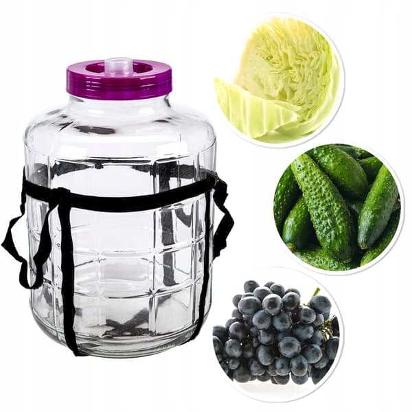 24 L krukke med plastiklåg + stropper