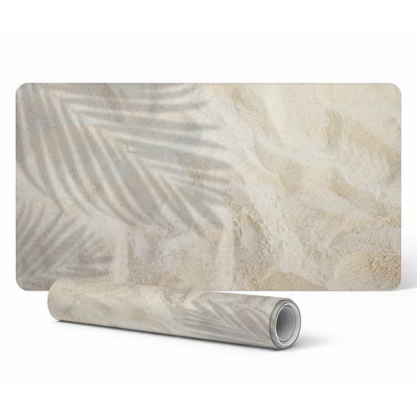 Antislips skrivebordsmåtte med løvskyggemønster på sand 100x50 cm