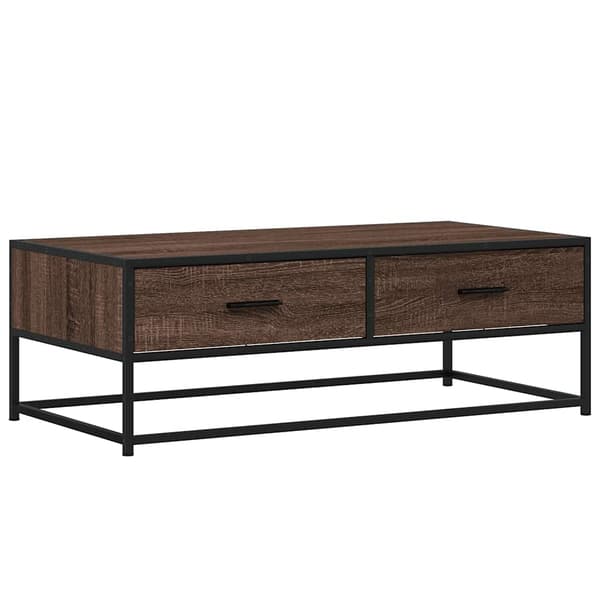 vidaXL sofabord brunt egetræ 100x50x35 cm