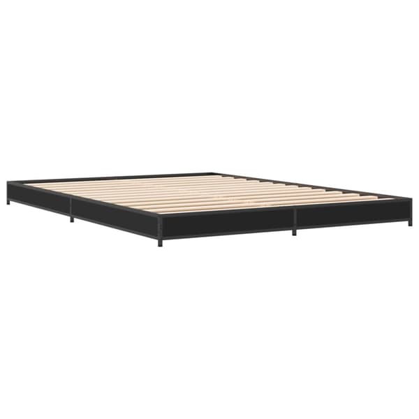 vidaXL sengestel sort 135x190 cm træ og metal
