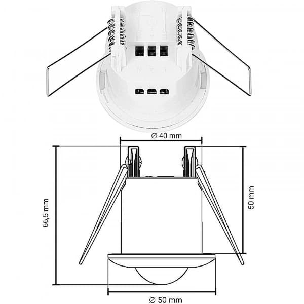 Mini LED-rörelse- och närvarosensor för undertak 360° 800W