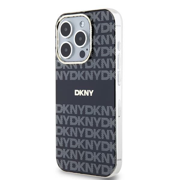 DKNY IML Mono & Stripe MagSafe-etui til iPhone 15 Pro Max, sort