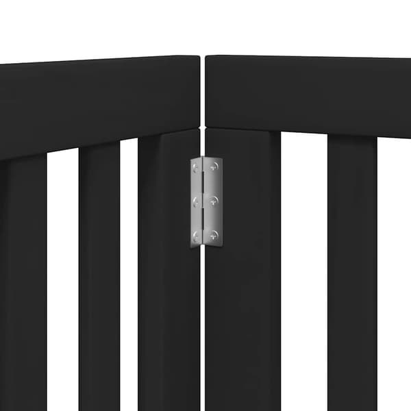vidaXL foldbar hundegitter med dør 9 paneler sort 450 cm