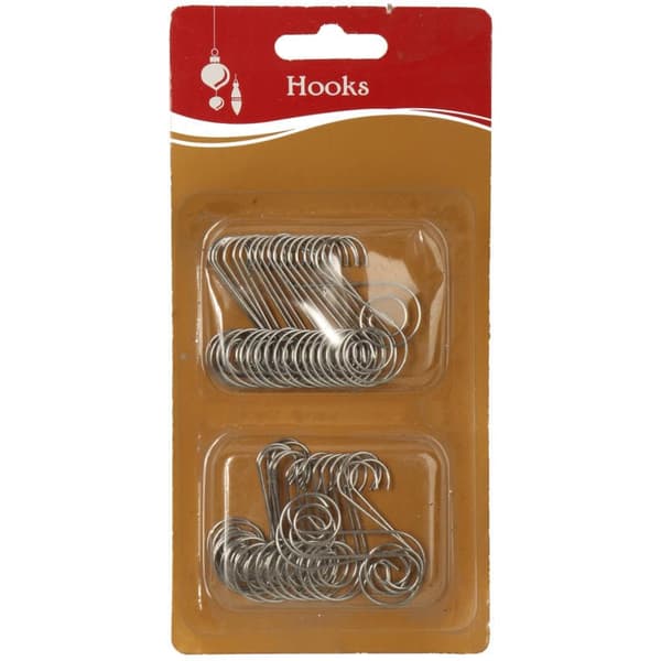Set med 40 silverkrokar, 5 cm stora
