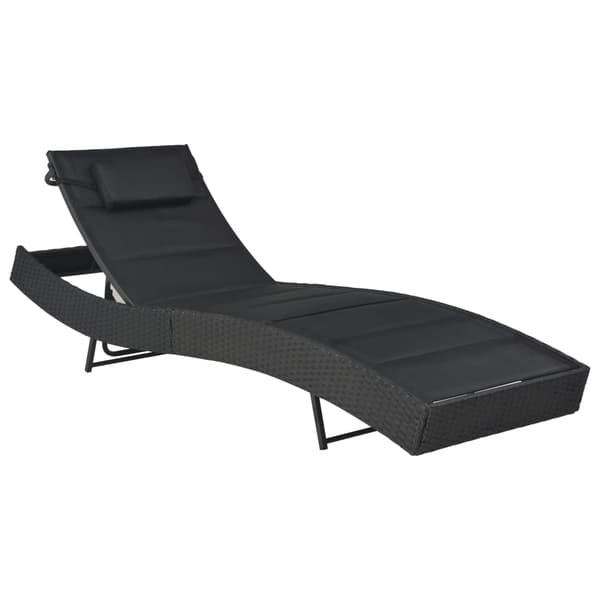 vidaXL liggestol, polyrattan og textilene, sort