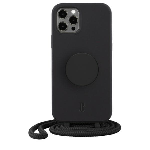 Just Elegance PopGrip -kotelo iPhone 12 Pro Maxille, musta