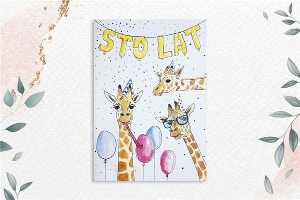 A5 giraffer kort