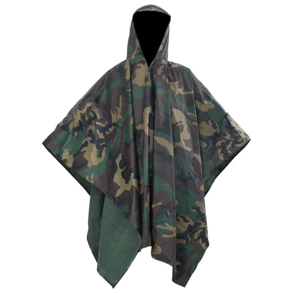 Vandtæt regnponcho til camping, camouflage