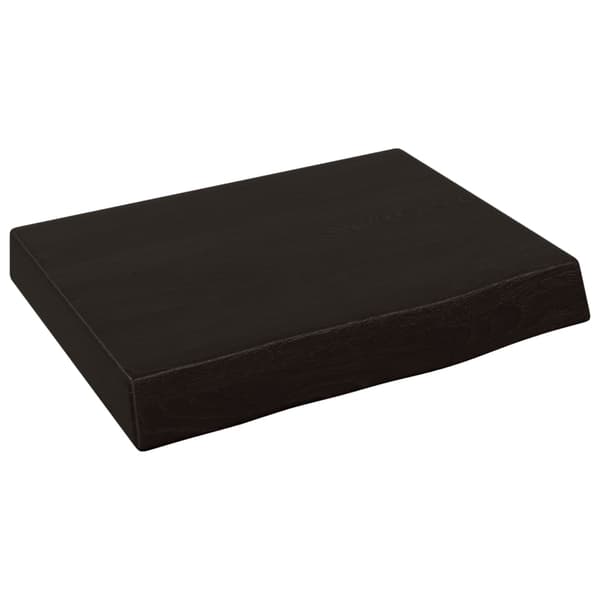 vidaXL hylde mørkebrun 40x30x(2-6) cm egetræsfinish