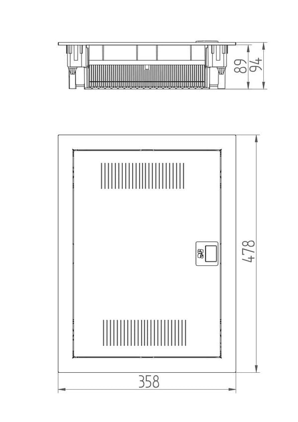 MT online multimediaväxel 2x12 modulär IP30 metalldörr (24