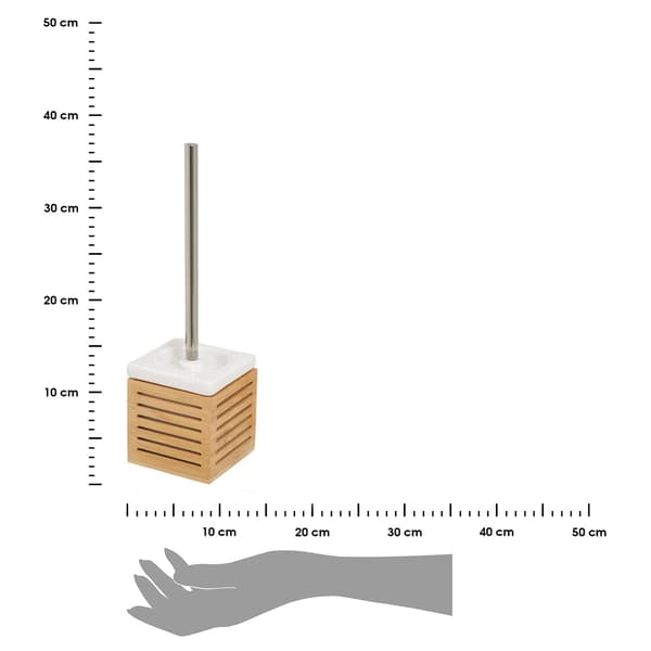 Toalettborste i keramik och bambu, 37 cm
