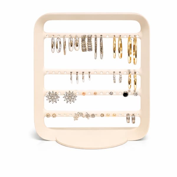 Beige örhängesställ smyckesorganisatör display