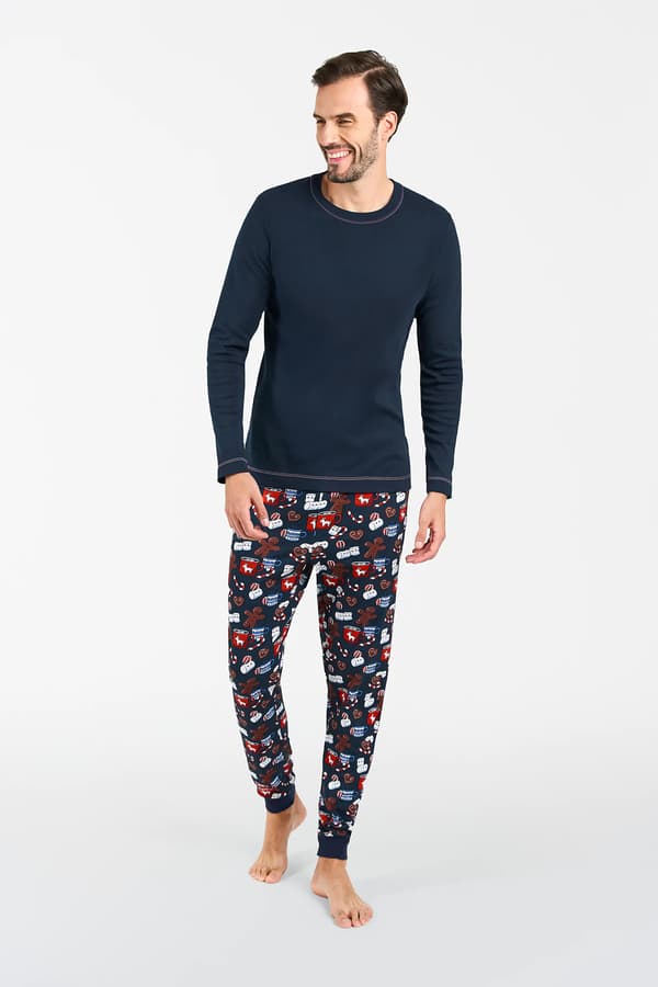 Rojas miesten pitkähihainen pyjama, pitkät housut M