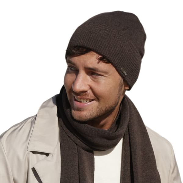 LUCAS Herrmössa i Merinoull - Klassisk Brun