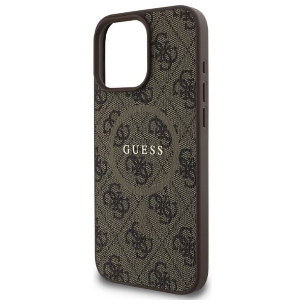 Guess 4G Ring Classic Logo MagSafe-etui til iPhone 16 Pro Max, brun